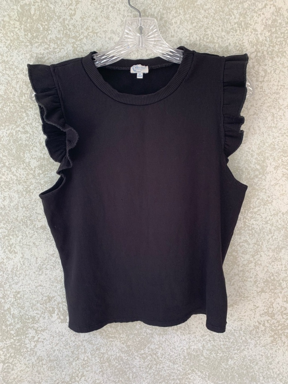 Blue Rain Black Ruffle Sleeve Tank Top Girls XL